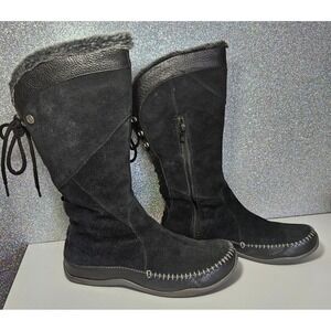 The‎ North Face Women's Black Suede Fur Trim Janey Primaloft Winter Boots 9.5